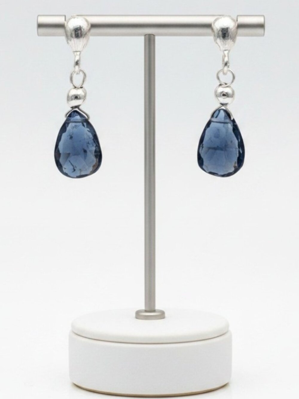 Natural London Blue Topaz Sterling Silver Earrings